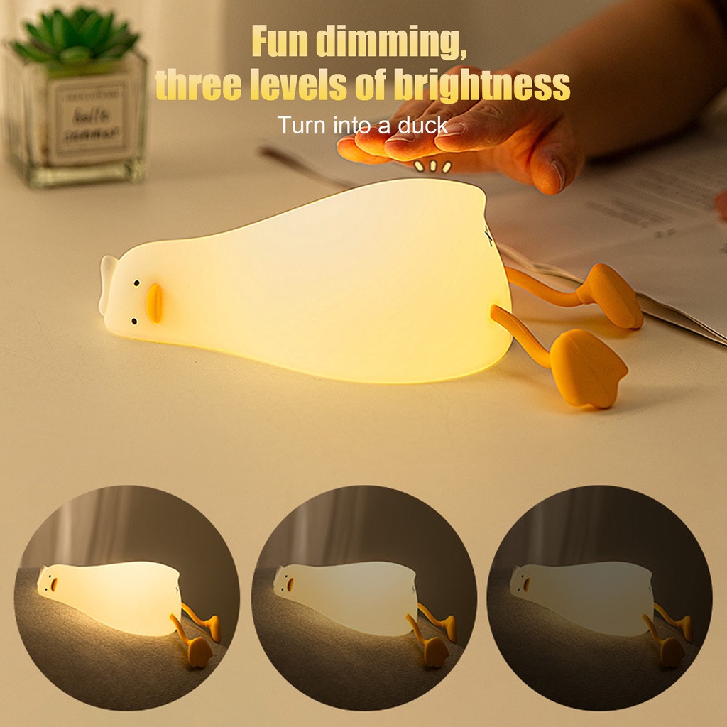 [Hàng Sẵn] Đèn Ngủ Silicon Hình Chú Vịt Dễ Thương Dùng Trang Trí Phòng Ngủ  【Wyoming060】