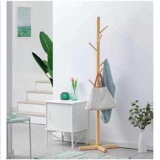 Cây treo quần áo đứng gỗ thông móc quần áo gỗ thiết kế lắp ráp hiện đại