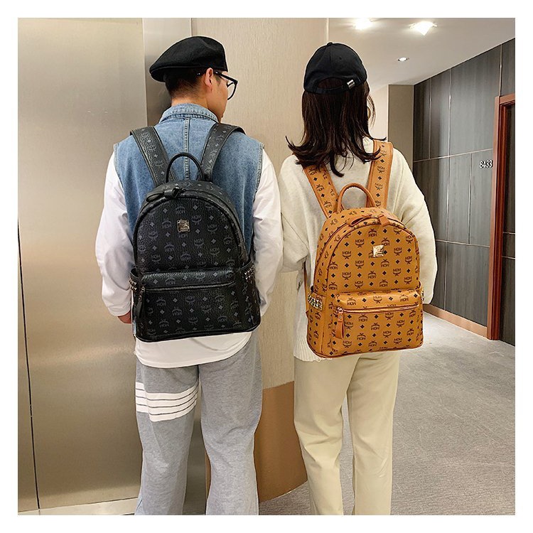 Balo mcm, Balo da mcm Unisex màu Đen, chất da cao cấp, form đẹp nhất thị trường