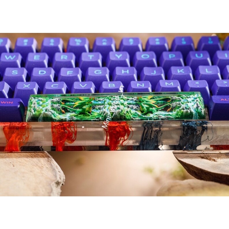Nút Space bàn phím cơ Rồng.Keycap resin space dragon.Keycap Artisan