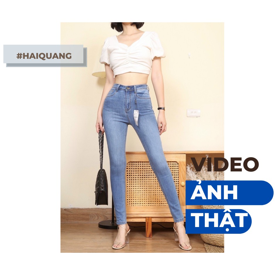 QUẦN JEAN SKINNY CẠP CAO DÁNG ÔM TÔN DÁNG CHẤT CO DÃN SIÊU MỀM HAIQUANG-MÃ HQ01