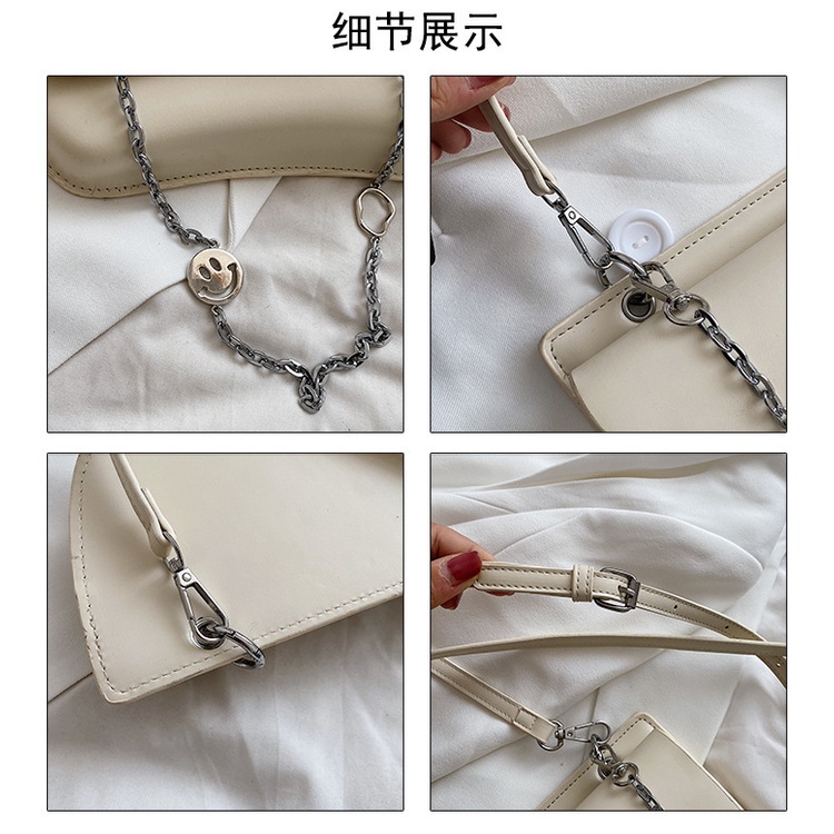 Túi Đeo JASMIN NOIR Chéo Da PU Phối Dây Xích Thời Trang Nữ Sành Điệu