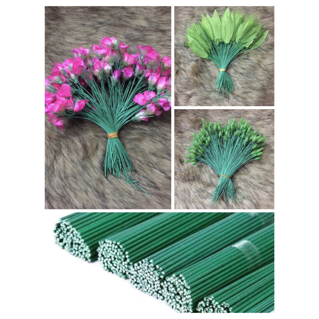 200g Phụ kiện Kẽm, Lá, Búp Xanh, Búp Mai, Búp Đào trang trí cây ngày Tết