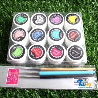 Bộ gel vẽ và cọ nét  sét 3 cây