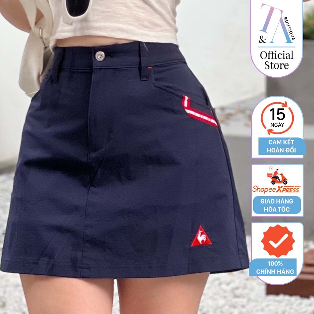 Chân váy golf nữ Lecoq màu đen chất liệu cotton thoáng mát co giãn CHIDU - TA038