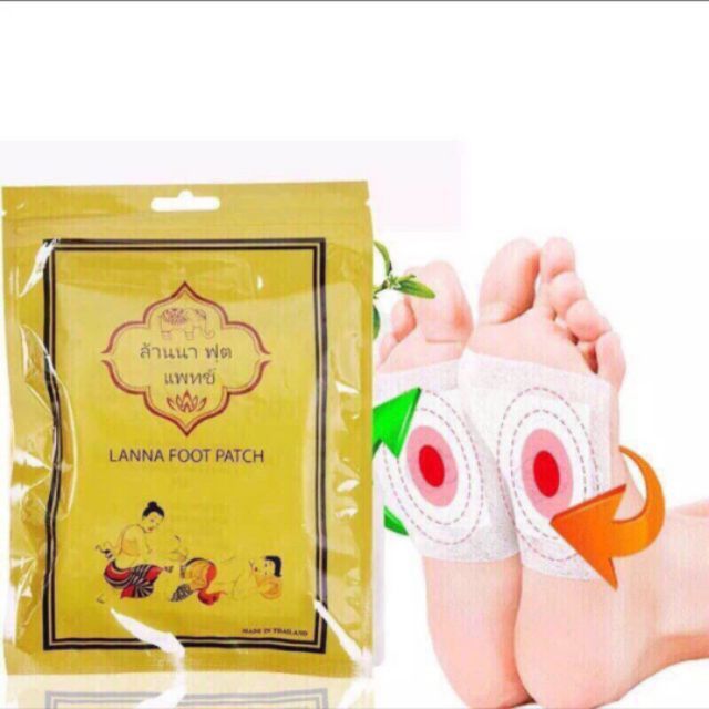 (HÀNG THÁI) Miếng dán thải độc chân Lanna Foot Patch