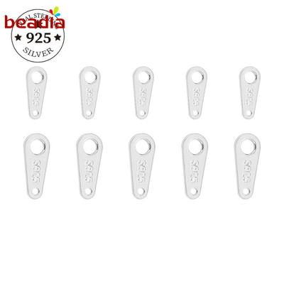 Phụ kiện đệm nối dài Beadia hình bầu dục không đối xứng bằng bạc sterling 925 dùng để tự làm trang sức