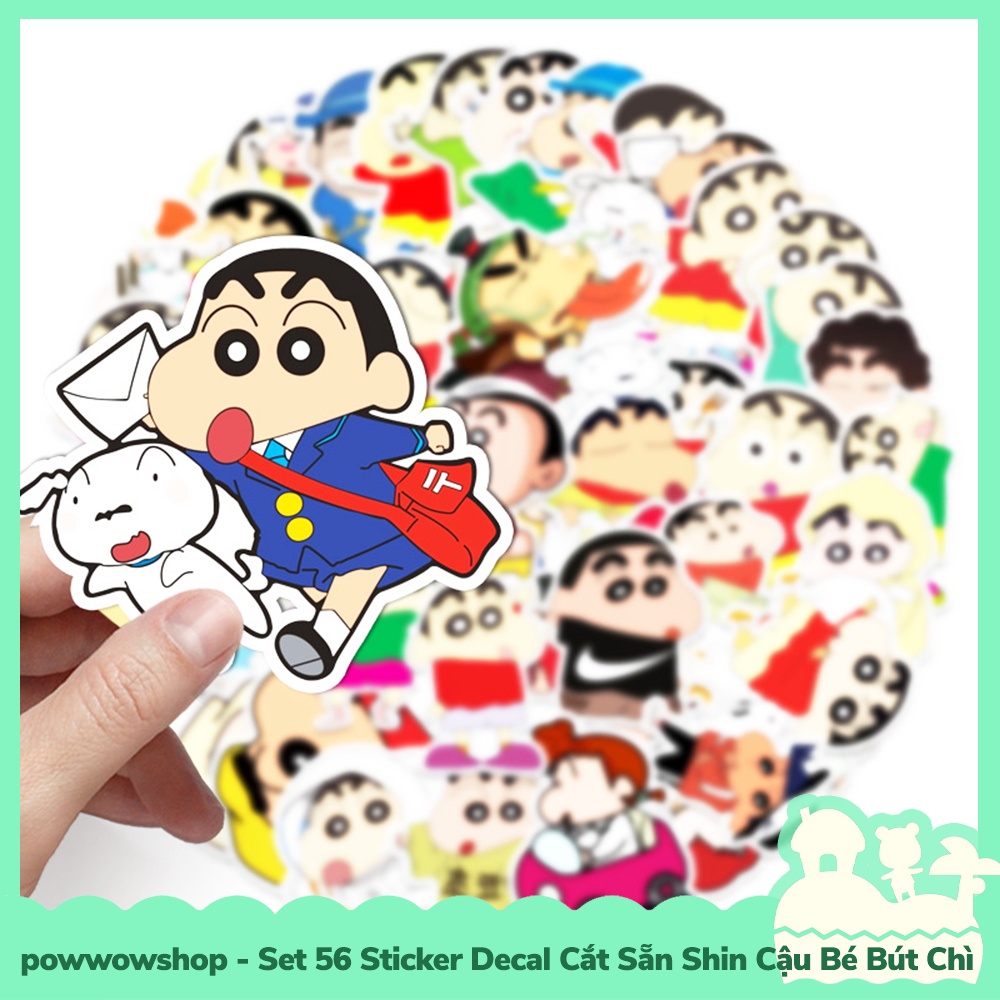 [Sẵn VN - Hỏa Tốc] Set 51 Sticker Mini Decal Dán Trang Trí Vật Dụng Mẫu Anime Manga Funny Lovely Shin Cậu Bé Bút Chì