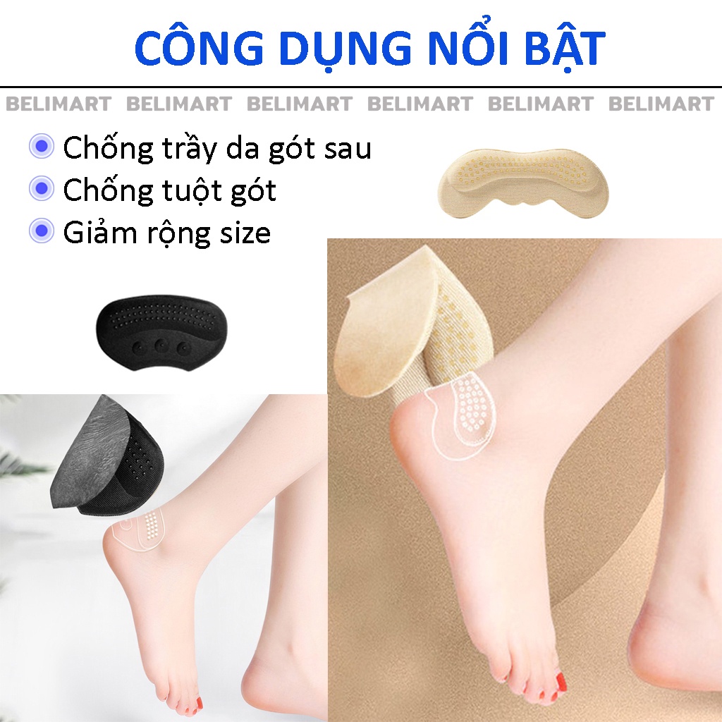 Combo 2 cặp lót giày giảm size cho giày bị rộng, giúp êm chân, chống đau gót sau hiệu quả Beli BL021 và PK198
