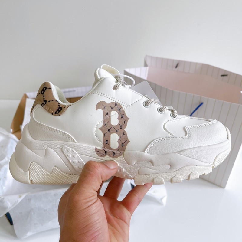 Giày MLB BigBall Chunky Diamond Monogram Boston Red Sox D.Beige - Bản Đẹp Fullbox | MONO B V2