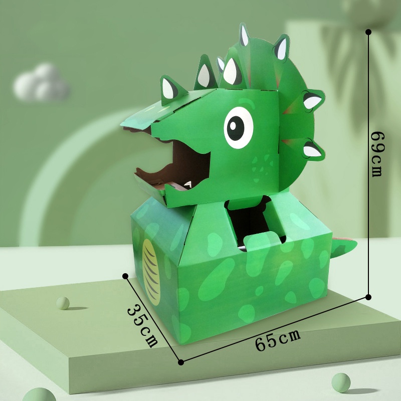 Đồ chơi thùng carton cho bé - Bô khủng long tự lắp ghép bằng bìa cứng dành cho trẻ