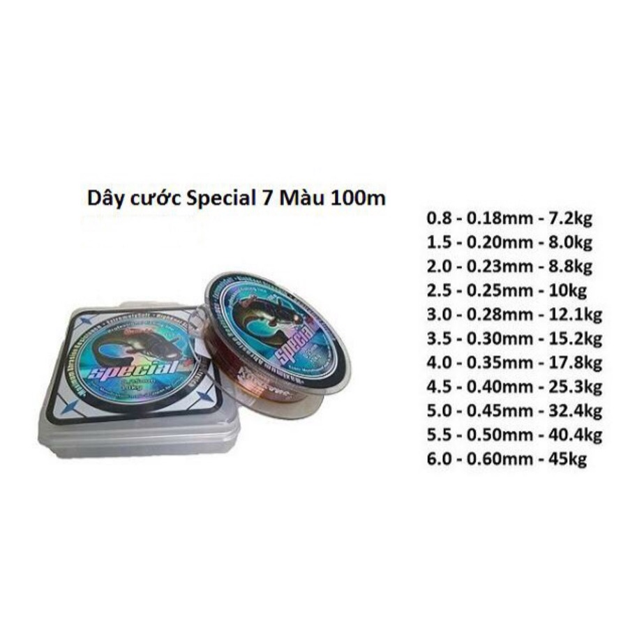 DÂY CƯỚC SPECIAL 100M 7 MÀU.