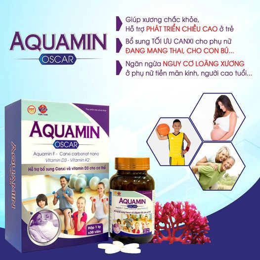 Viên uống bổ sung canxi Aquamin Oscar giúp xương chắc khỏe chống còi xương loãng xương và hỗ trợ tăng chiều cao cho trẻ