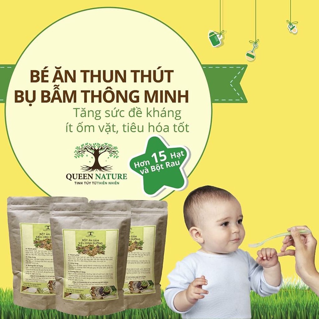 Bột Ăn Dặm ❤ Bột Ăn Dặm Siêu Dinh Dưỡng Queen Nature ❤ Bột Ăn dặm Queen Nature