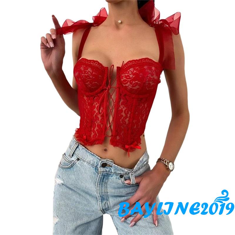 Áo Hai Dây Mỏng Màu Trơn Khóa Cài Họa Tiết Ren Cho Nữ