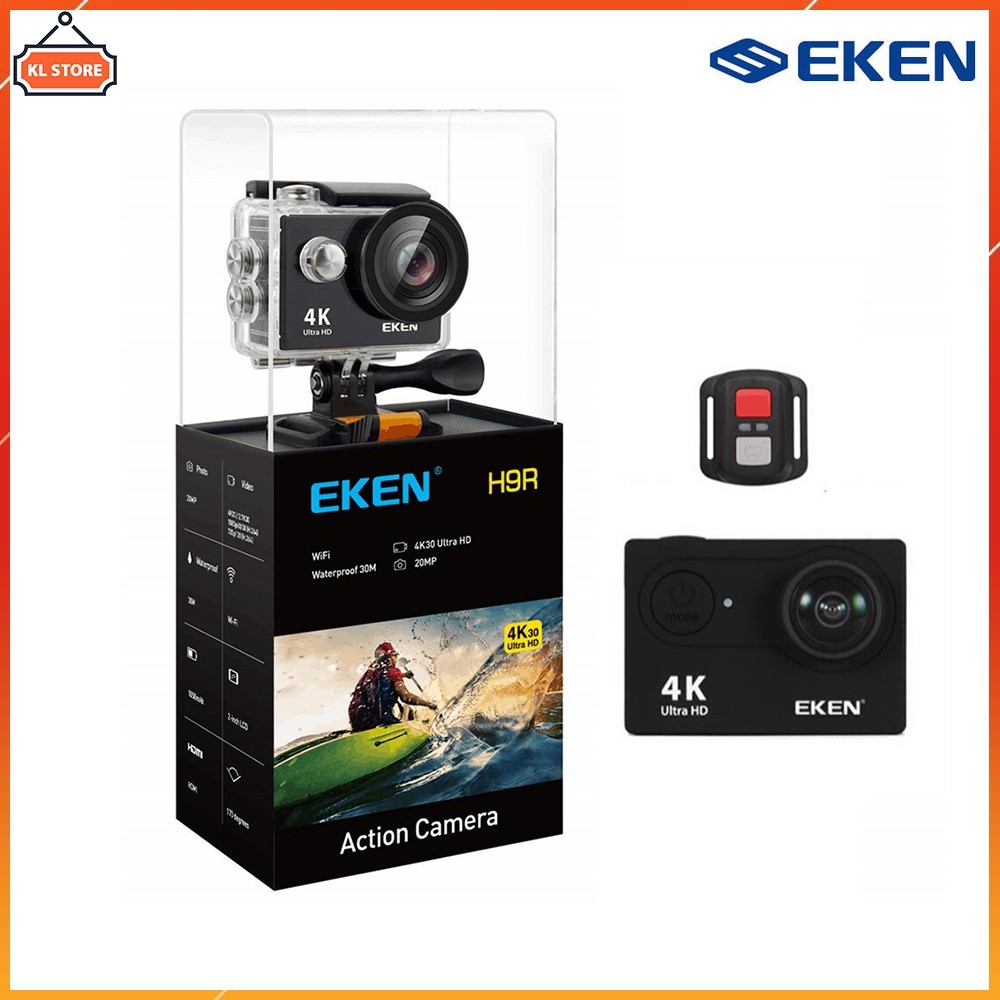 Combo Camera hành trình Eken H9R + Dock sạc đôi + pin và thẻ nhớ chính hãng