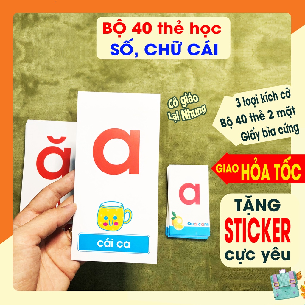 Bộ thẻ học thông minh nhận biết chữ cái Tiếng Việt và số cho bé