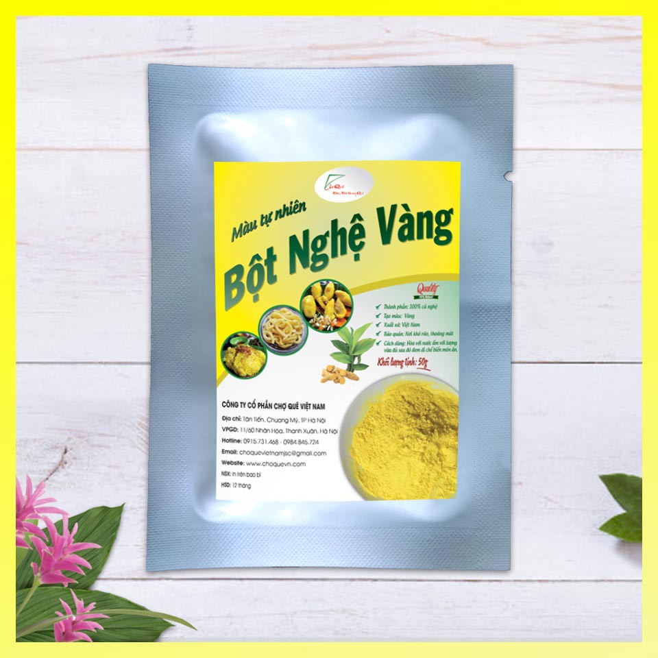 Tinh Bột Nghệ Vàng [Bột Rau Củ] Tạo Màu Thực Phẩm Tự Nhiên Nguyên Chất Gói 20gr/50gr/100gr