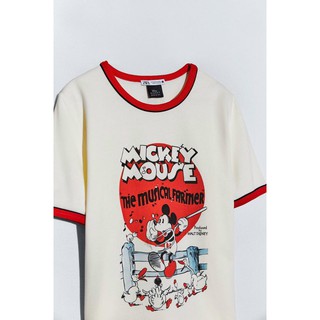 Áo thun nữ tay ngắn Zara hình chuột Mickey vui nhộn