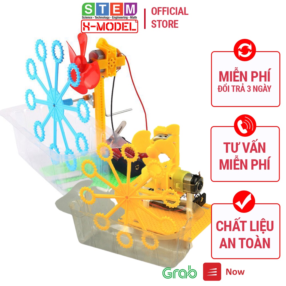 Máy thổi bong bóng đồ chơi lắp ráp trí tuệ cho bé sáng tạo STEM mô hình đồ chơi XMODEL| Giáo dục STEAM