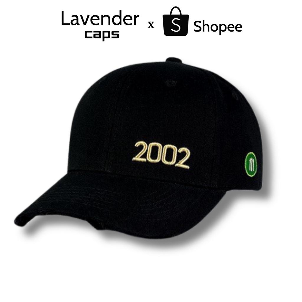 Nón kết Mũ lưỡi trai đen 2002 logo thêu dành cho nam nữ Free size