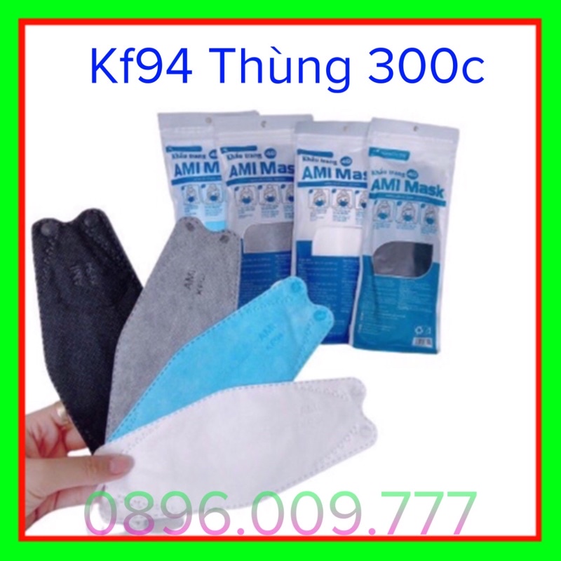 Khẩu trang 4D Kháng Khuẩn AMI KF94 Mask Thùng 300c