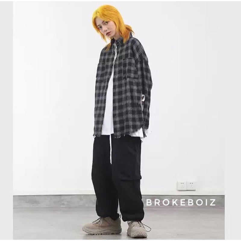 FOG Áo sơ mi nam form rộng flannel rách tà Premium quality phong cách Unisex thời trang | BigBuy360 - bigbuy360.vn