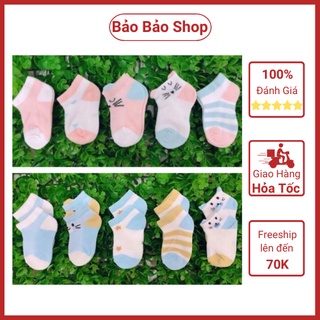 Set 5 Đôi Vớ/Tất Lưới Tai Mèo Cổ Ngắn Kids Socks Cho Bé Loại Đẹp