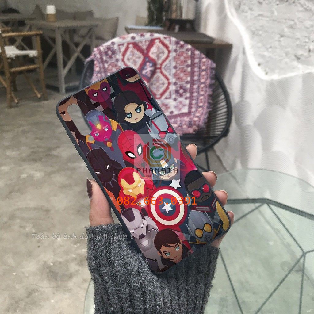 Ốp lưng ép kính chống bể Vsmart Live các siêu anh hùng