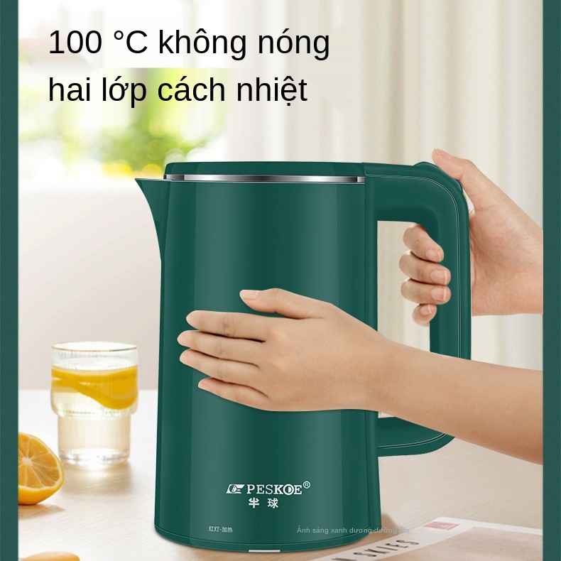 > ấm bán cầu đun nước điện nhanh dung tích lớn bình giữ nhiệt bằng thép không gỉ