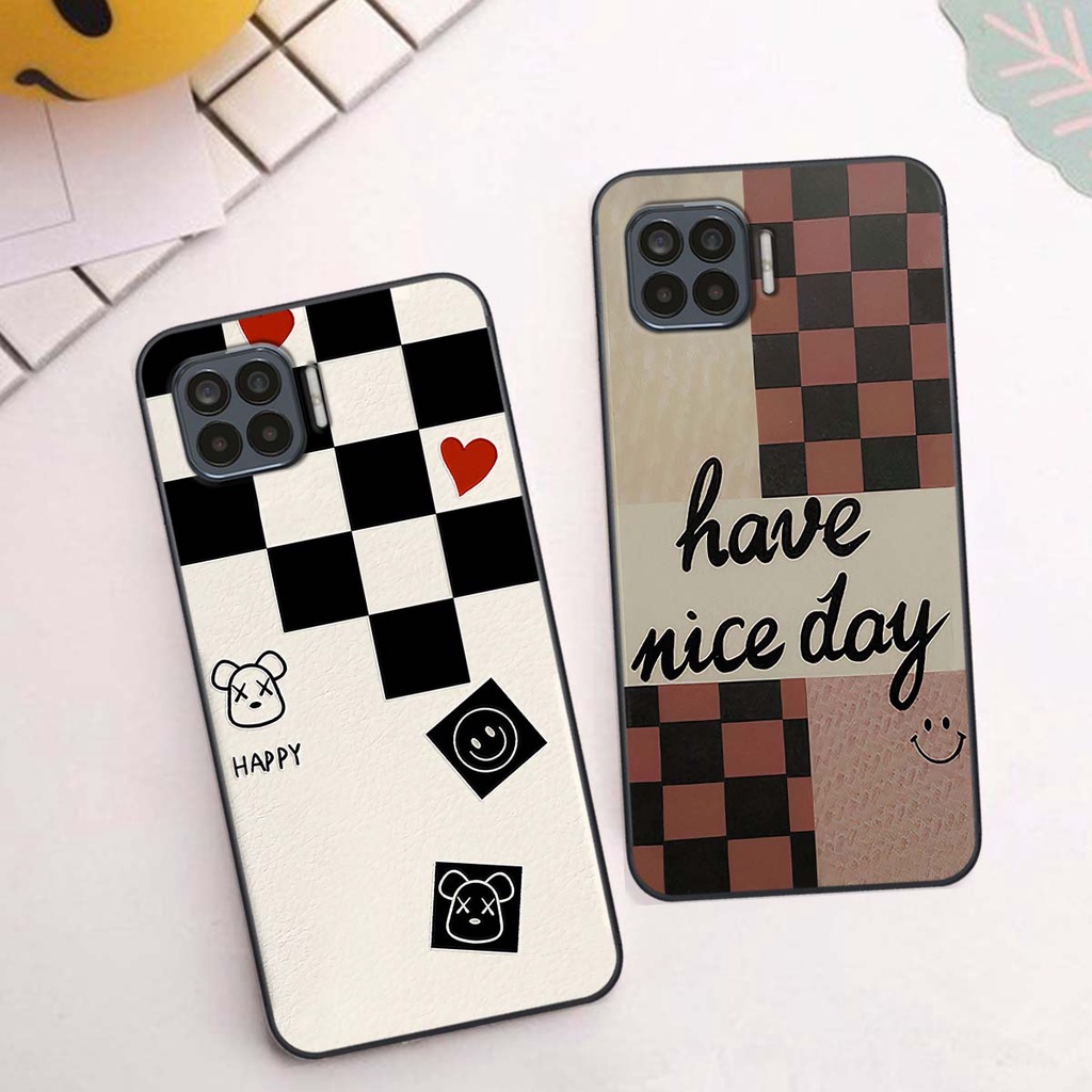 Ốp Oppo A73 / A93 caro trái tim cá tính, thời trang siêu đẹp, siêu phong cách