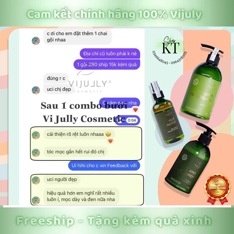 COMBO 3 CHAI XỊT KÍCH MỌC TÓC VIJULY  Giúp Ngăn Ngừa Rụng Tóc, Kích Mọc Tóc, Dưỡng Tóc Bóng Mượt  [ CHÍNH HÃNG 100%]