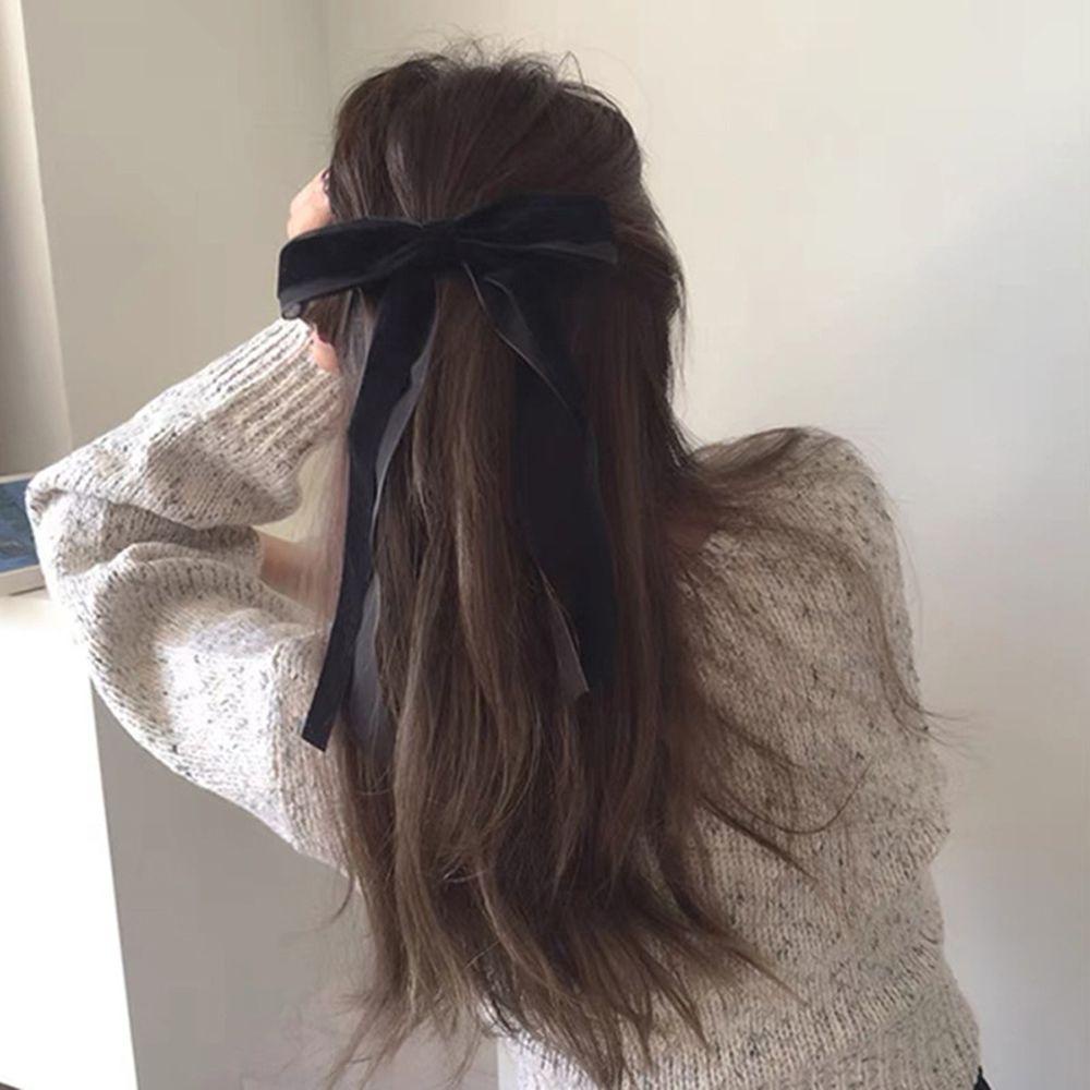 Kẹp Tóc Nơ Ruy Băng Cỡ Lớn Phong Cách Cổ Điển Thời Trang Cho Nữ