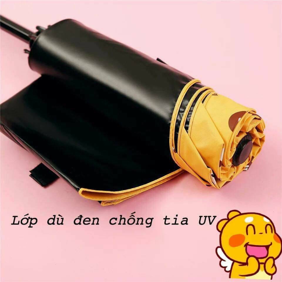 Ô Gấu Brown Gấp Gọn Chống Tia UV Màu Sắc Bắt Mắt Dễ Thương - Màu Vàng