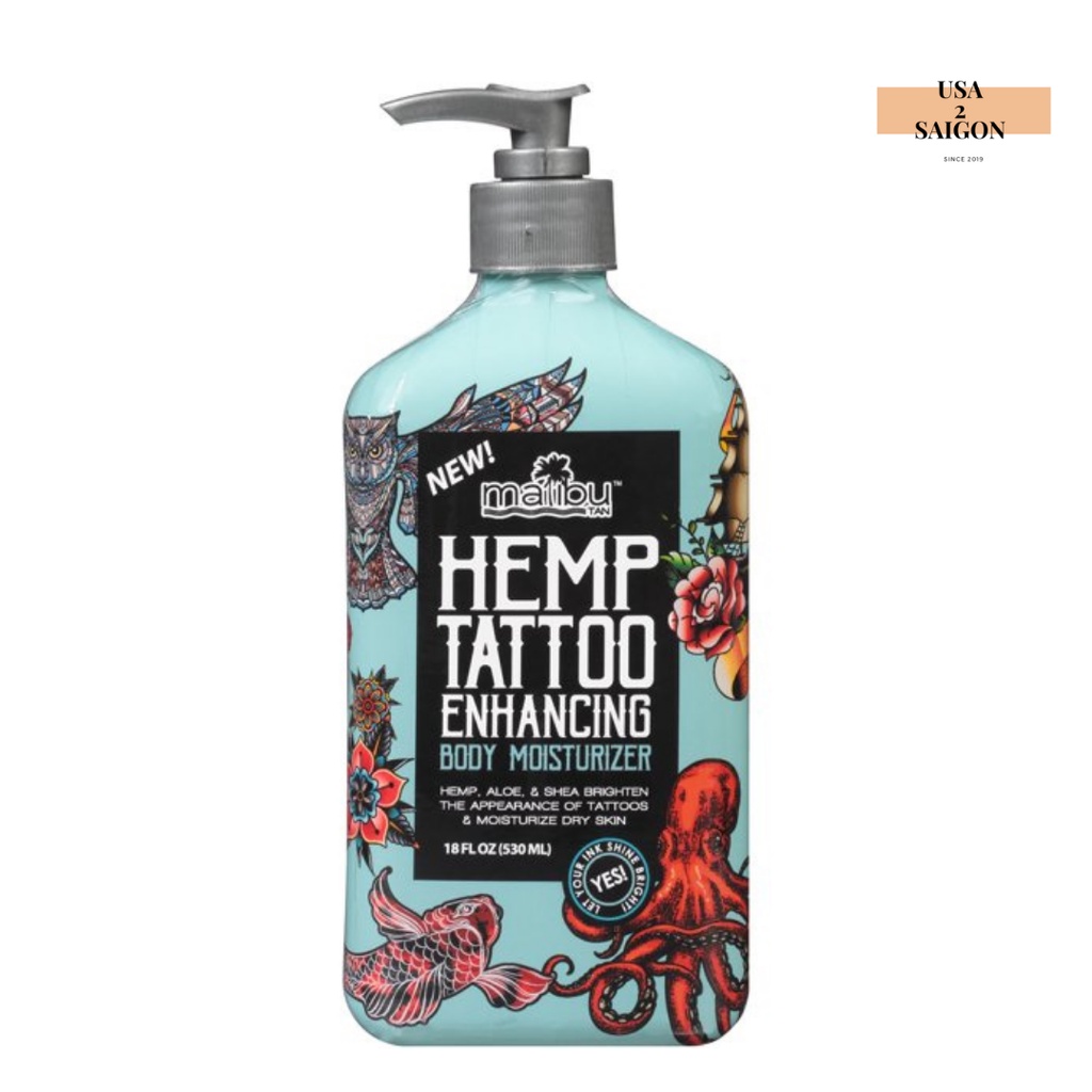 Kem dưỡng ẩm toàn thân cho da có hình xăm Malibu Tan Hemp Tattoo Enhancing Body Moisturizer