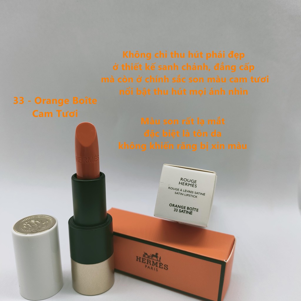 Son Hermes Satin Lipstick minisize 1.2g Cao Cấp Thiết Kế Biểu Tượng Sang Chảnh Với Bờ Môi Mềm Mại Bền Màu | BigBuy360 - bigbuy360.vn