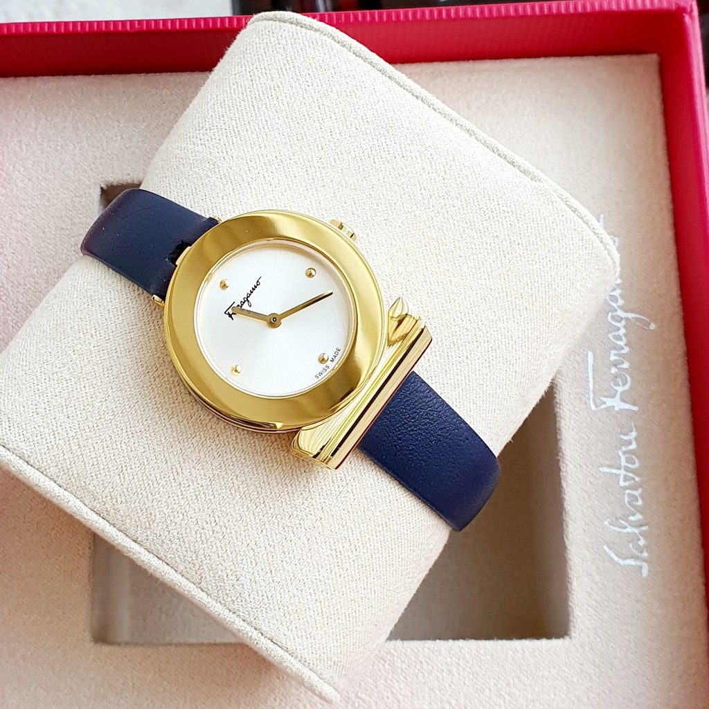 Đồng hồ nữ Salvatore Ferragamo Gancino F43010017 màu xanh tây cực đẹp