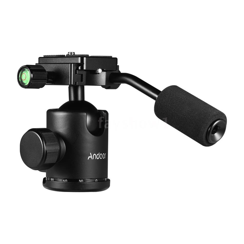 ❤HOT Andoer Handle Tripod Ball Head 360 Degree Rotating Panoramic Ballhead with 1/4inch Srew 3/8inch Screw Hole for DSL