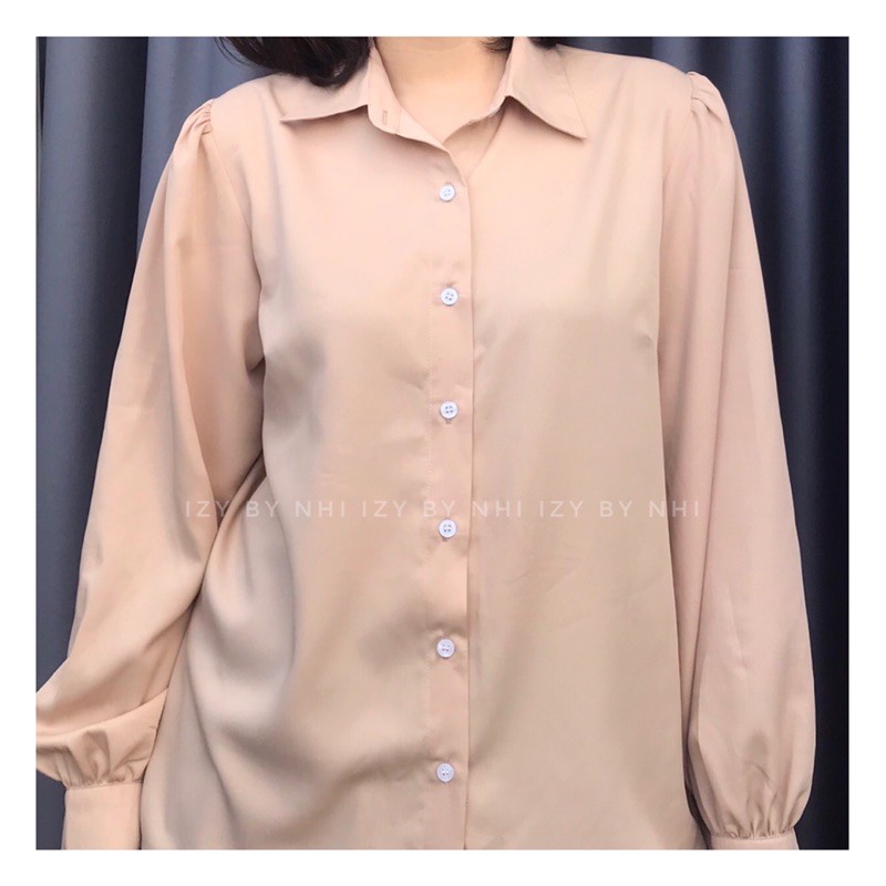 ÁO SƠMI TAY BỒNG BIGSIZE MÀU TRẮNG ĐEN BE - IZYBYNHI | BigBuy360 - bigbuy360.vn