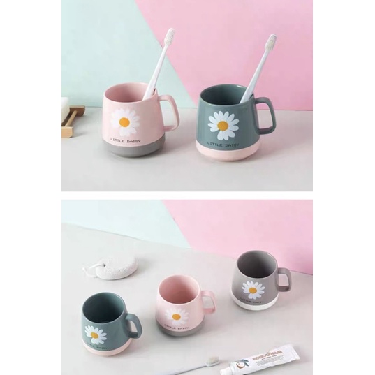 Ly uống nước hiện đại, cốc đánh răng có quai 410ml cao cấp nhựa PP an toàn sử dụng 5677