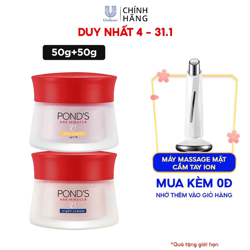 Bộ Sản Phẩm Kem Dưỡng Da POND'S Age Miracle Chống Lão Hoá Ngày Và Đêm 50g x 2