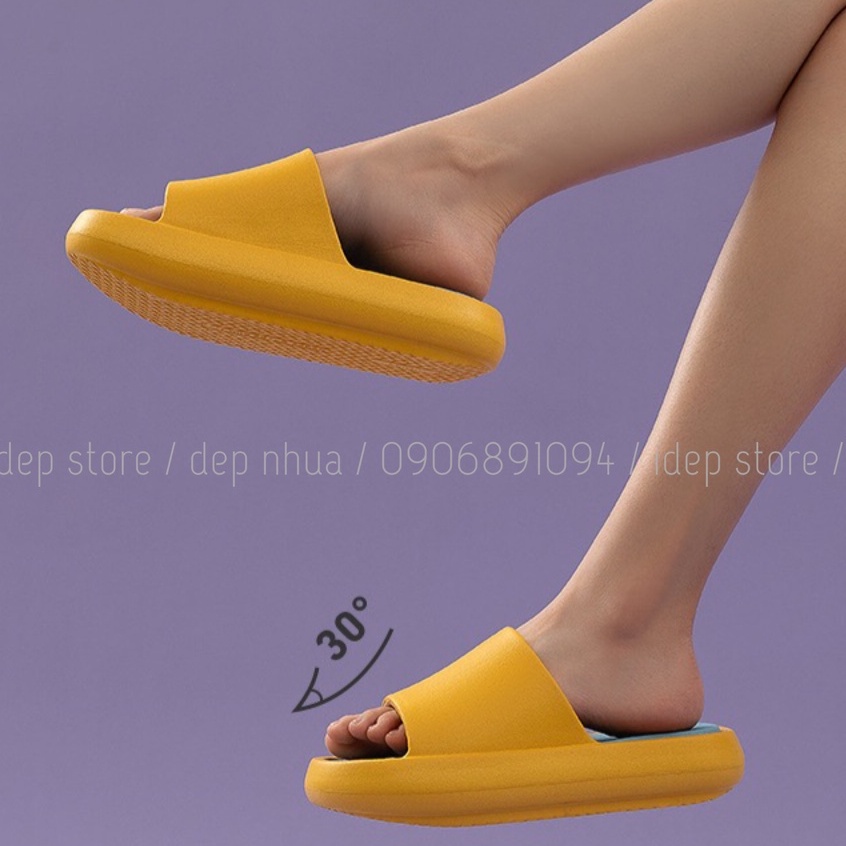Dép bánh mì nữ đế cao 4cm FREESHIP Dép nữ quai ngang đúc đế 2 lớp 4cm siêu nhẹ mềm êm Maipy DL158
