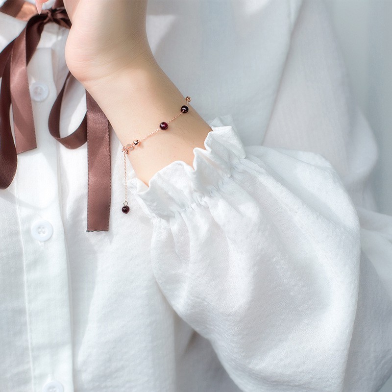 Lắc Tay Bạc Nữ Lắc Tay Bạc S925 Lắc Tay Hạt Đá Hạt Lựu - Bảo Ngọc Jewelry L2538 | BigBuy360 - bigbuy360.vn