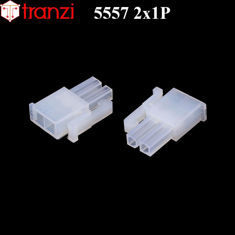 Vỏ header 4.2mm 5557 2x1P 19,8mm trắng - túi 10 cái