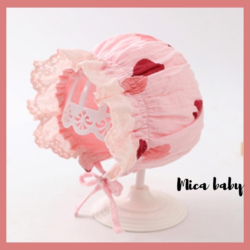 Mũ tiểu thư, mũ cô gái hà lan chất xô đũi trơn đáng yêu cho bé Mica baby MTT162