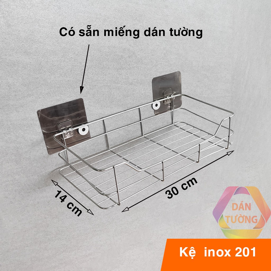 Kệ nhà tắm inox dán tường MDT, kệ để đồ phòng tắm chữ nhật inox 304 cứng cáp size to chịu lực cao - cn4.cn1