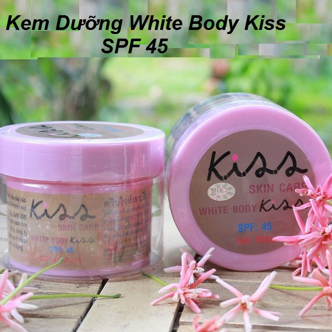 Kem Dưỡng trắng da Kiss Skin Care White Body SPF 45 300g