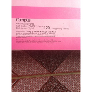 Vở Campus FOOD BFOD120 (120 Trang)