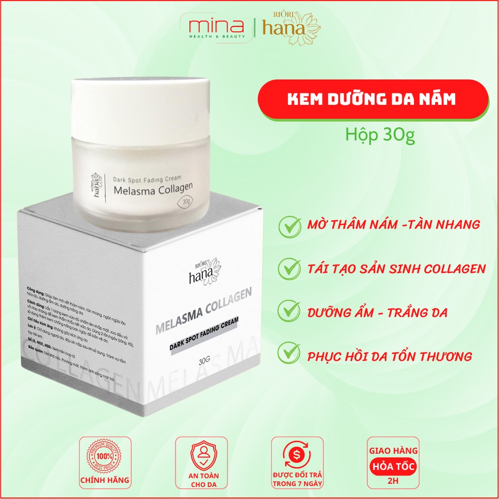 Kem Dưỡng Da Nám RIORI Melasma Collagen 30g - Mờ Nám Thâm Sạm Dưỡng Trắng Phục Hồi Da Tổn Thương Không Bong Tróc