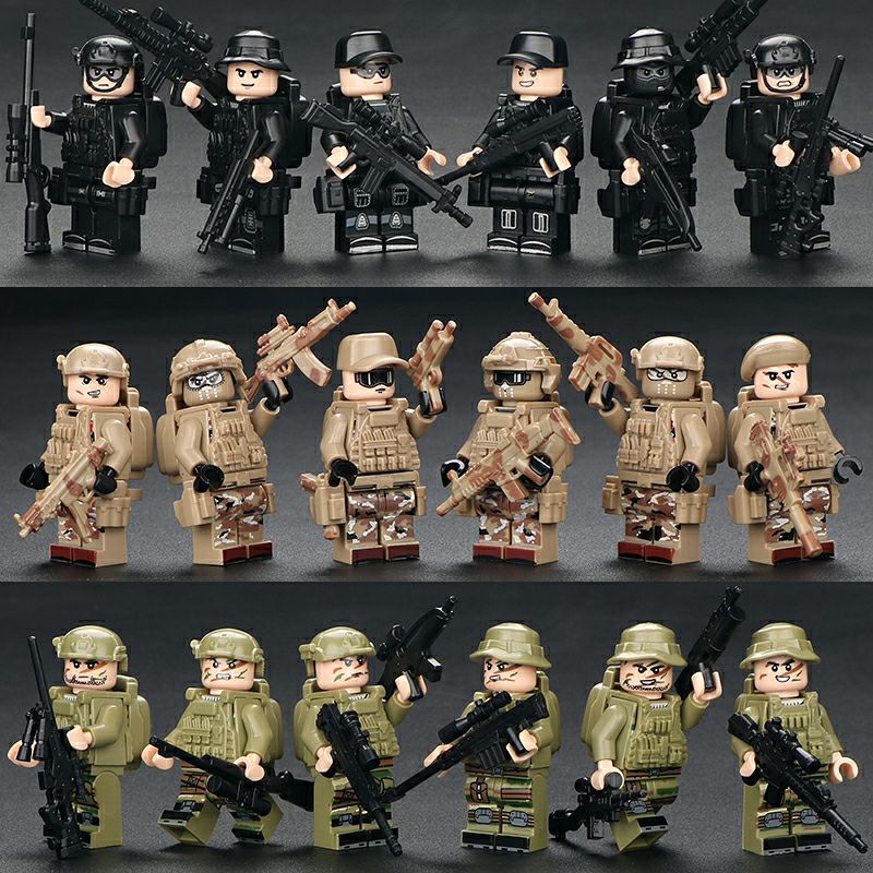 Bộ 6 Lính Lego Các Nhân Vật Lính Chiến Đấu Kèm Phụ Kiện